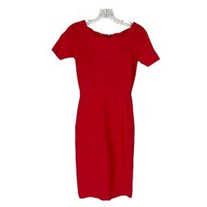 BCBGMaxAzria Womens Kisha Off Shoulder Bandage Dress Sangria Red Bodycon size S